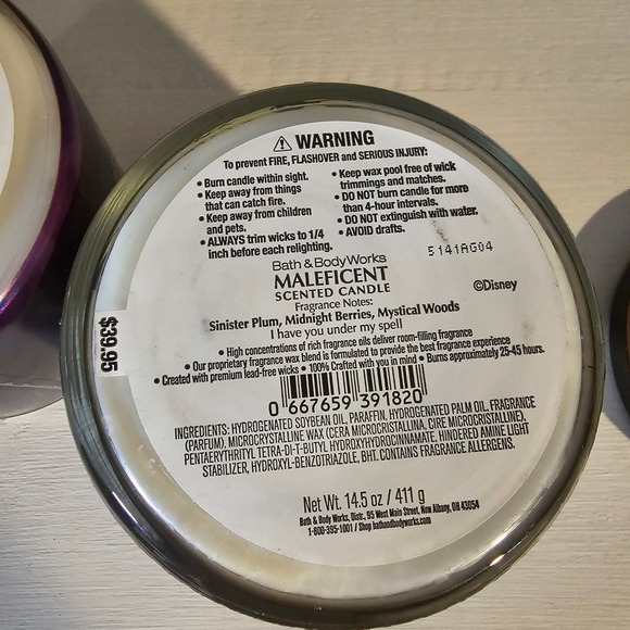 Bath Body Works Disney Villains Evil Queen Maleficent Scented Candles Set - Picture 5 of 8